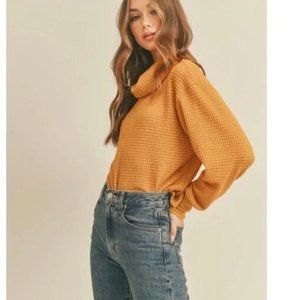 Free People JUICY Canyon Moon Waffle Knit Oversized Top Sz Small NWT